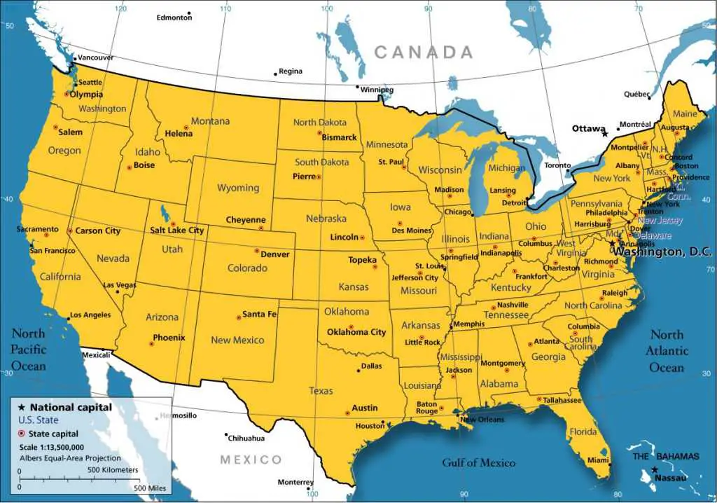 Map of USA Template