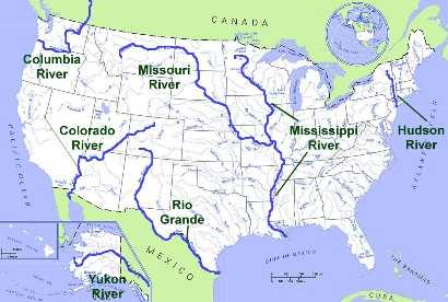 US Map, United States Map, USA River Map, Map of USA, US Cellular Map, USA Temperature Map, Map of United States 