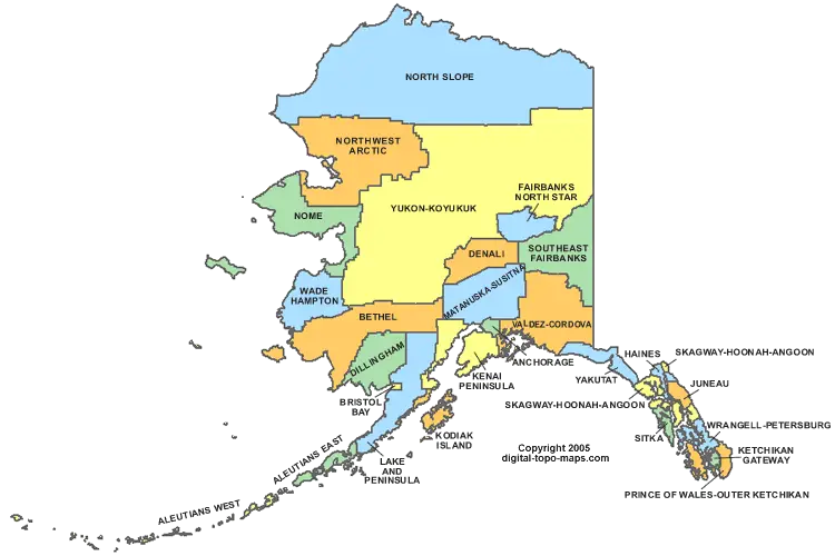 Alaska Map with Cities