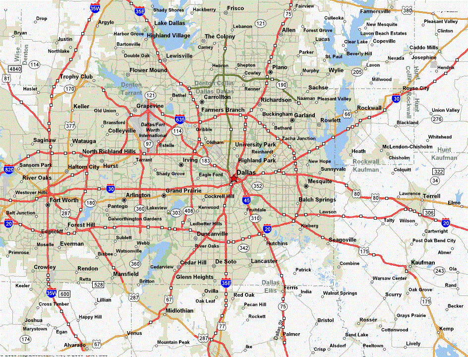 Map of Dallas Area