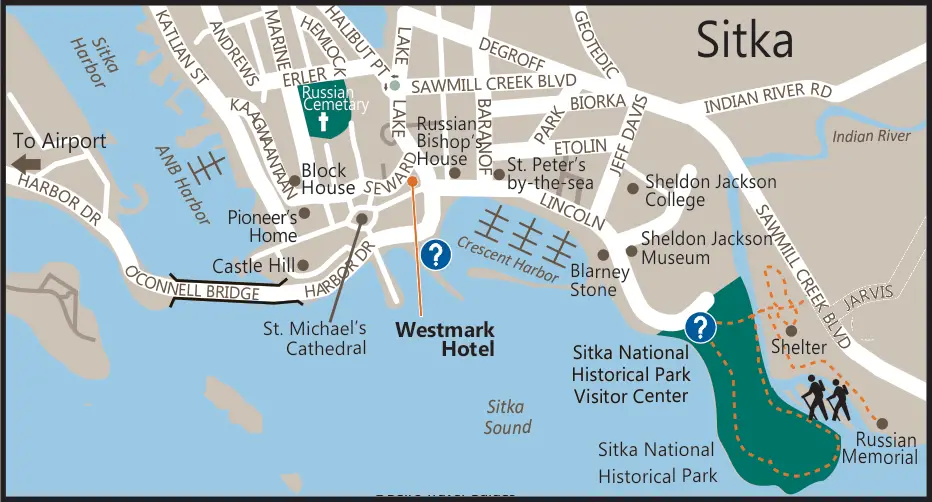 map of Sitka alaska