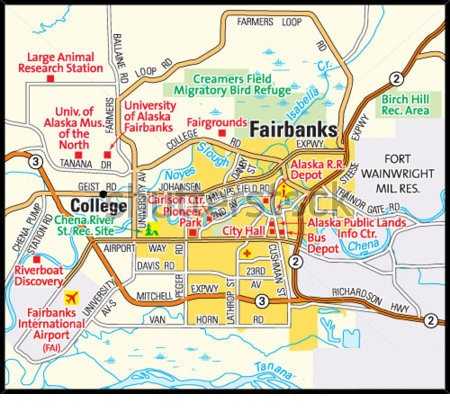 map of Fairbanks alaska