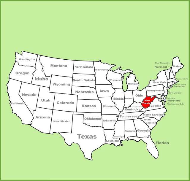 Map of West Virginia