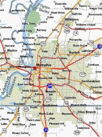 Map of Memphis