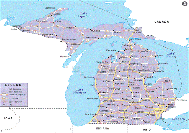 Roadmap of Michigan