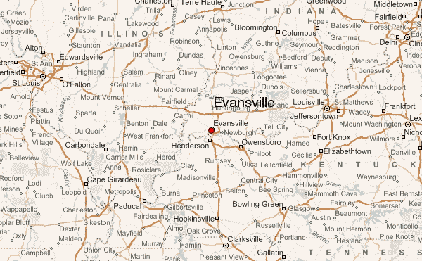 Map of Evansville     