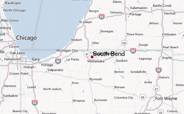 Map of South Bend