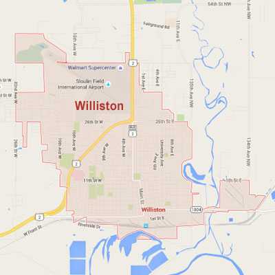 Map of Williston
