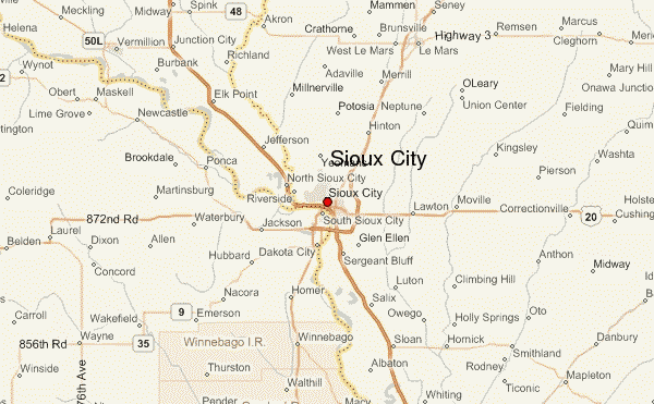 Map of Sioux City