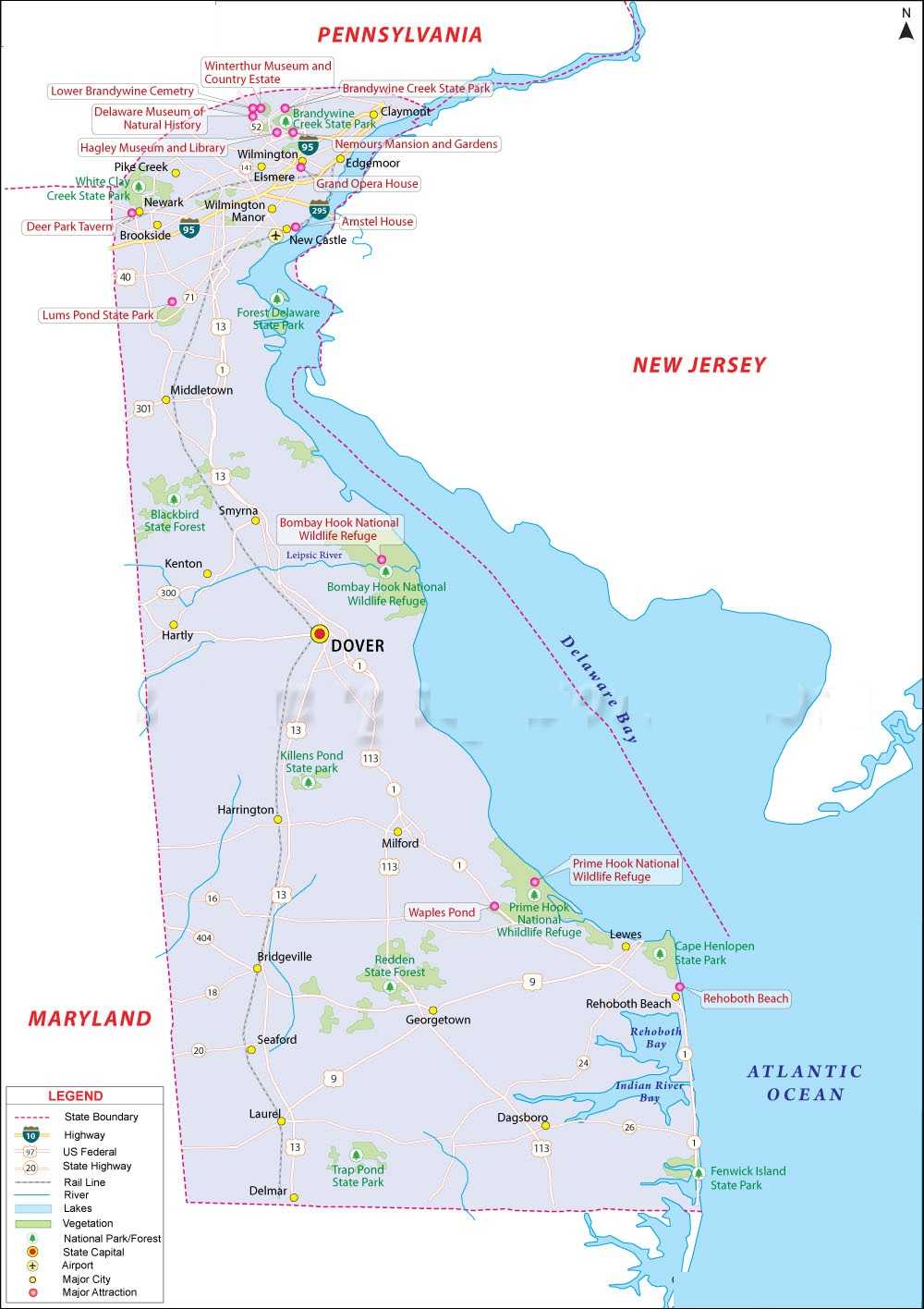 Delaware on USA Map