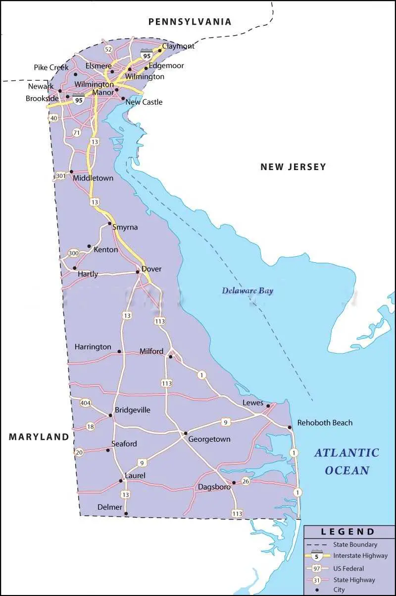 Delaware Road Map