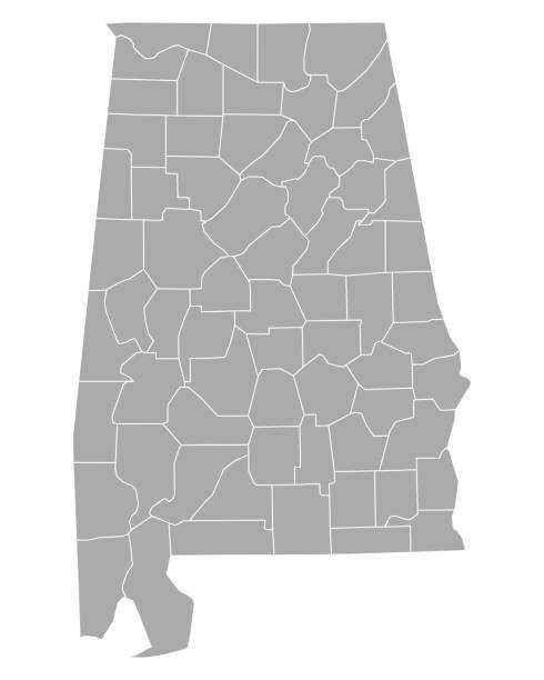 Alabama County Map Blank