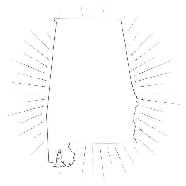 Printable Blank Map of Alabama